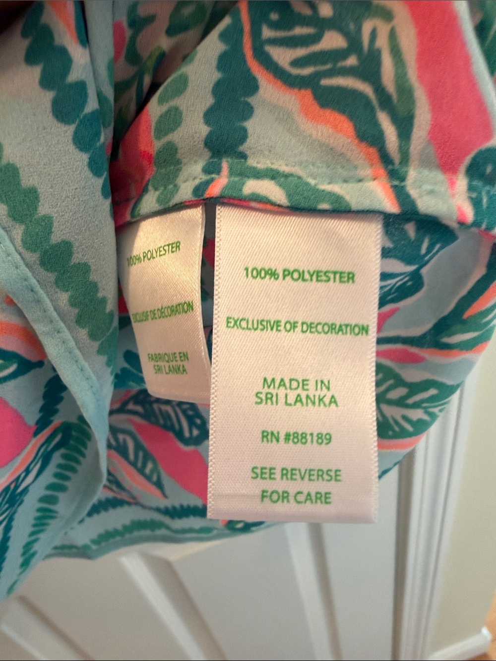 Lilly Pulitzer Pink & Teal Floral Peasant Blouse - Picture 4 of 5